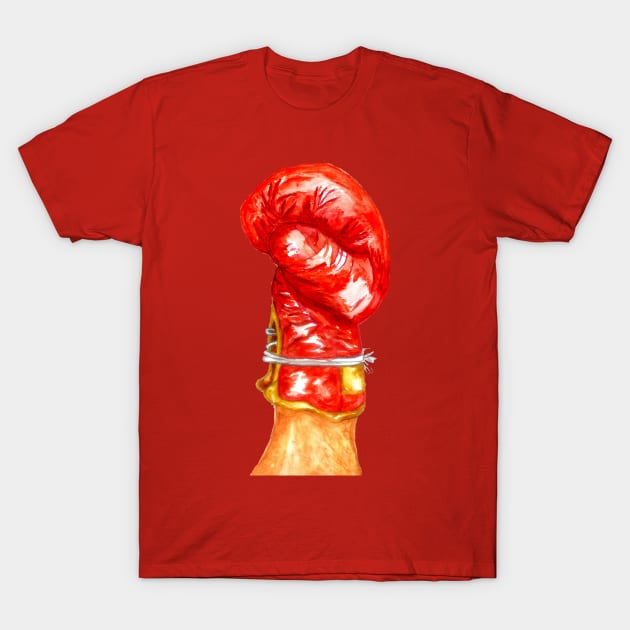Red Boxing Glove T-Shirt by AnnArtshock